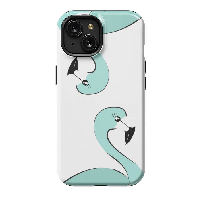 iPhone 15 StrongFit Mint Flamingo by Martina