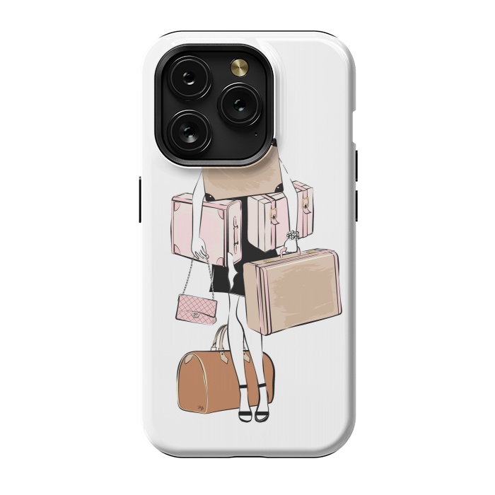 iPhone 15 Pro StrongFit Woman with luggage by Martina