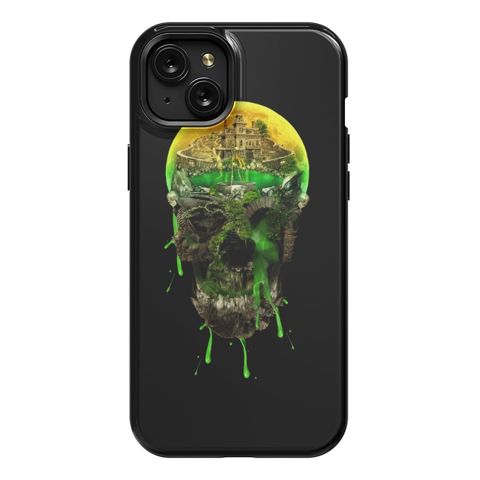 iPhone 15 Plus StrongFit Haunted Skull by Riza Peker