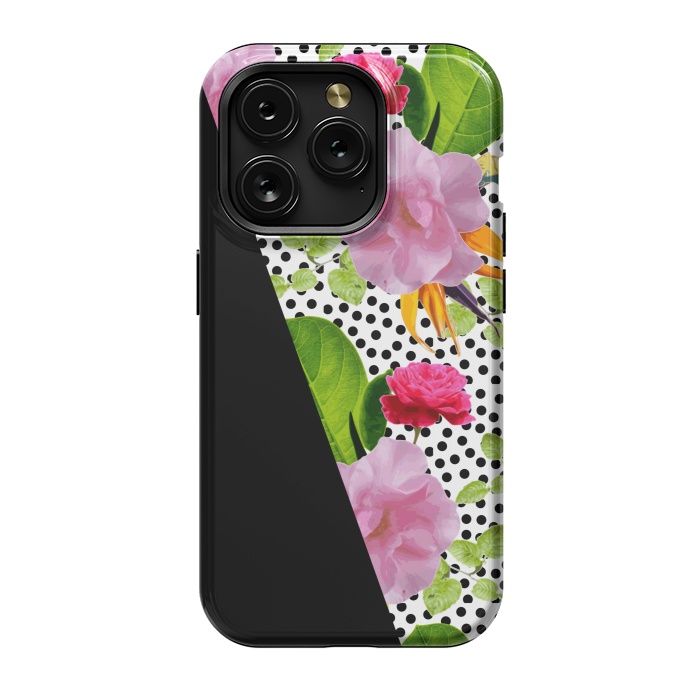 iPhone 15 Pro StrongFit Dark Floral Polka by Zala Farah