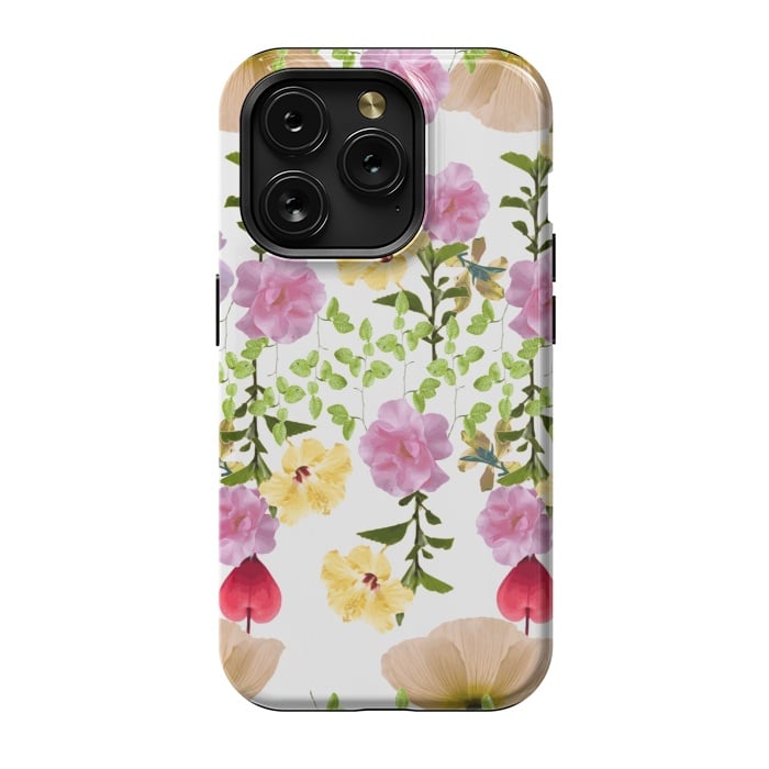 iPhone 15 Pro StrongFit Colorful Flower Collage by Zala Farah
