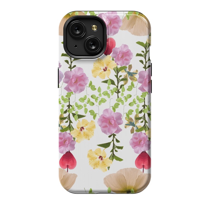 iPhone 15 StrongFit Colorful Flower Collage by Zala Farah