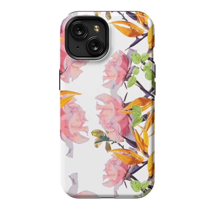 iPhone 15 StrongFit Lush Watercolor Florals by Zala Farah