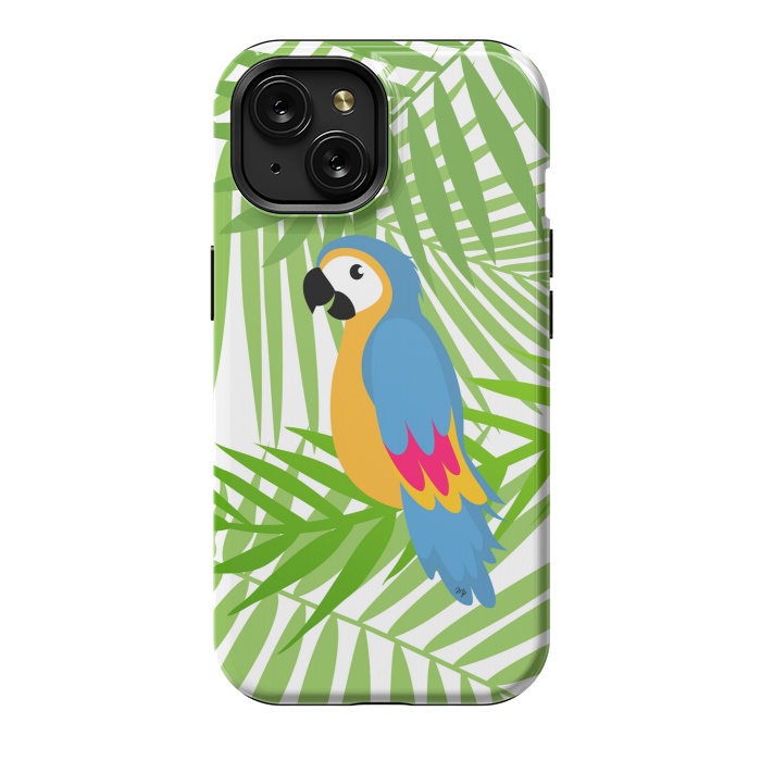 iPhone 15 StrongFit Cute colourful parrot by Martina