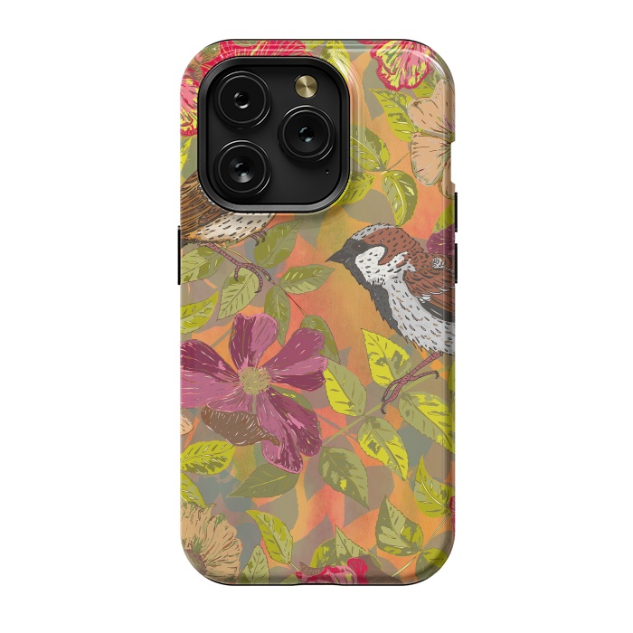 iPhone 15 Pro StrongFit Sparrow and Wild Rose by Lotti Brown