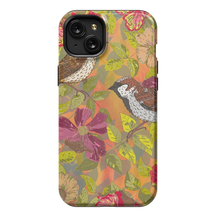 iPhone 15 Plus StrongFit Sparrow and Wild Rose by Lotti Brown