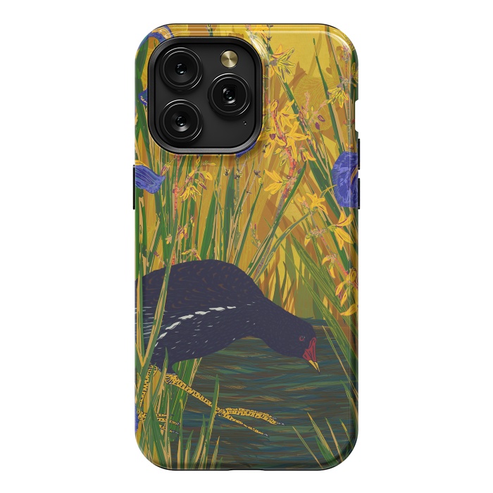 iPhone 15 Pro Max StrongFit Moorhen and Iris by Lotti Brown