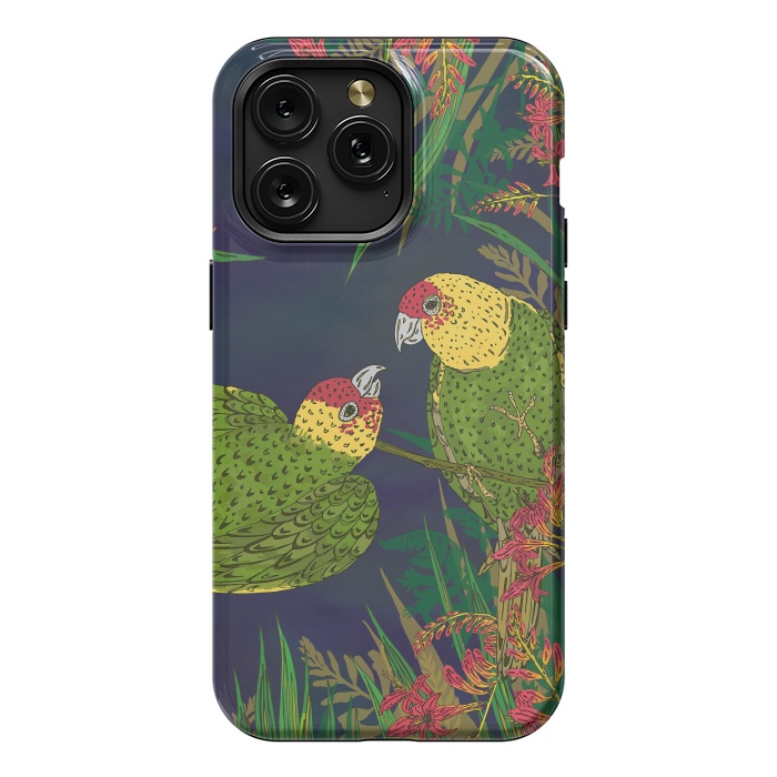 iPhone 15 Pro Max StrongFit Parakeets in Paradise by Lotti Brown