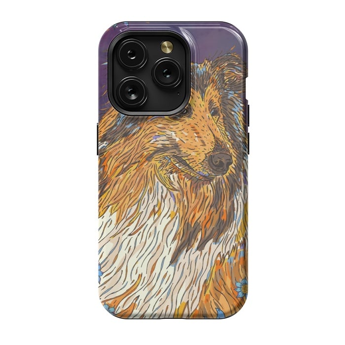 iPhone 15 Pro StrongFit Rough Collie by Lotti Brown
