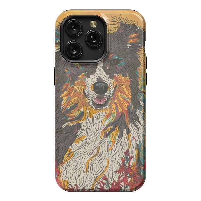 iPhone 15 Pro Max StrongFit Border Collie by Lotti Brown