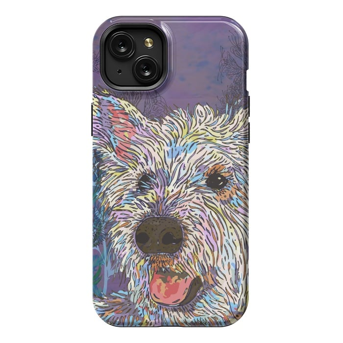 iPhone 15 Plus StrongFit West Highland Terrier (Westie) by Lotti Brown