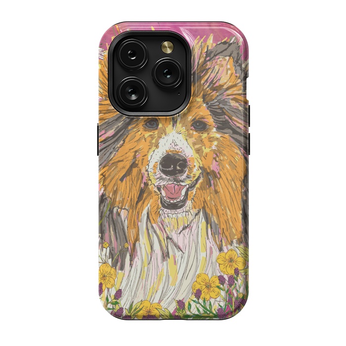 iPhone 15 Pro StrongFit Shetland Sheepdog (Sheltie) by Lotti Brown