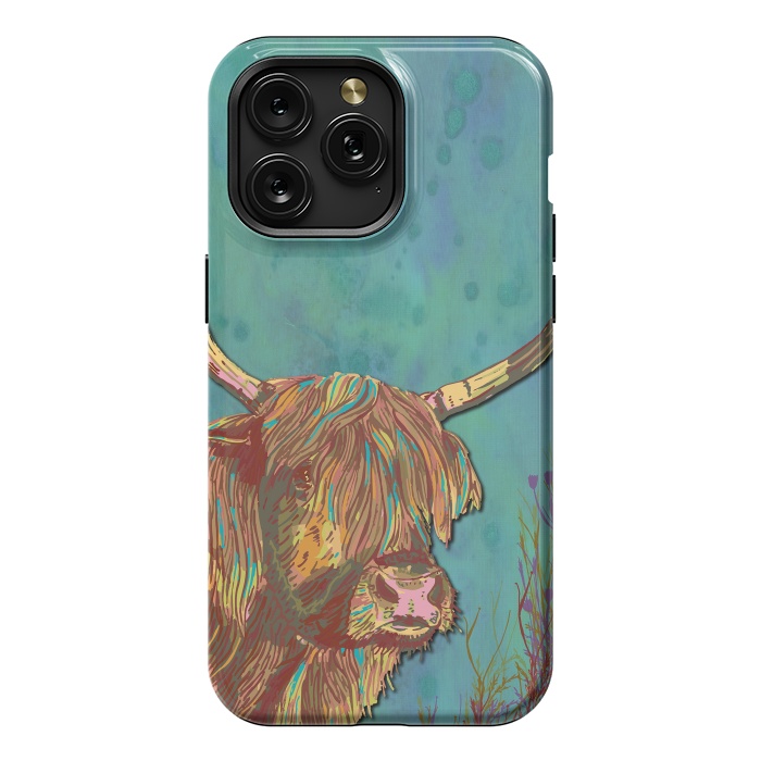 iPhone 15 Pro Max StrongFit Highland Cow by Lotti Brown