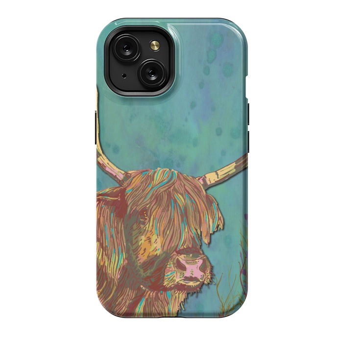 iPhone 15 StrongFit Highland Cow by Lotti Brown