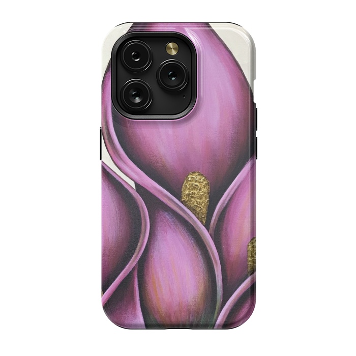 iPhone 15 Pro StrongFit Pink Calla Lilies by Denise Cassidy Wood