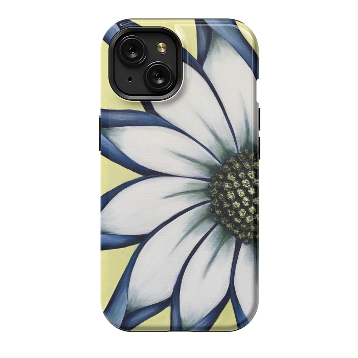 iPhone 15 StrongFit White African Daisy by Denise Cassidy Wood