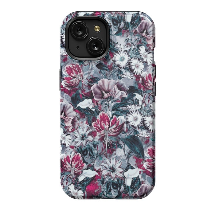 iPhone 15 StrongFit Floral Blue by Riza Peker