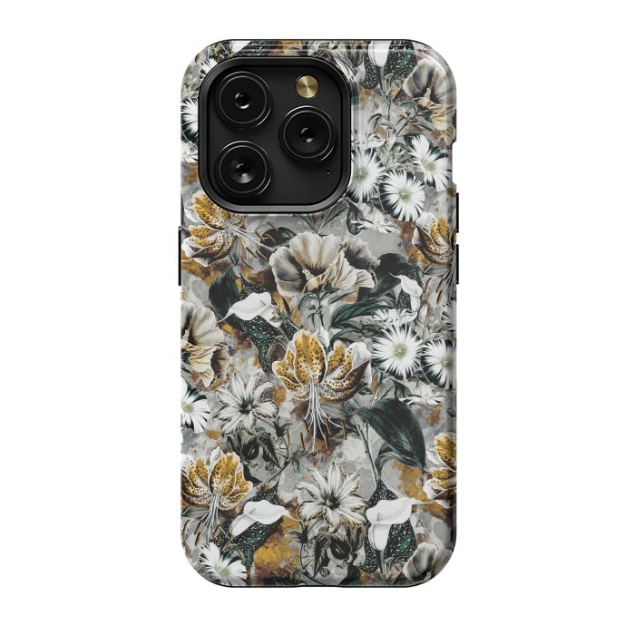 iPhone 15 Pro StrongFit Floral Gold by Riza Peker