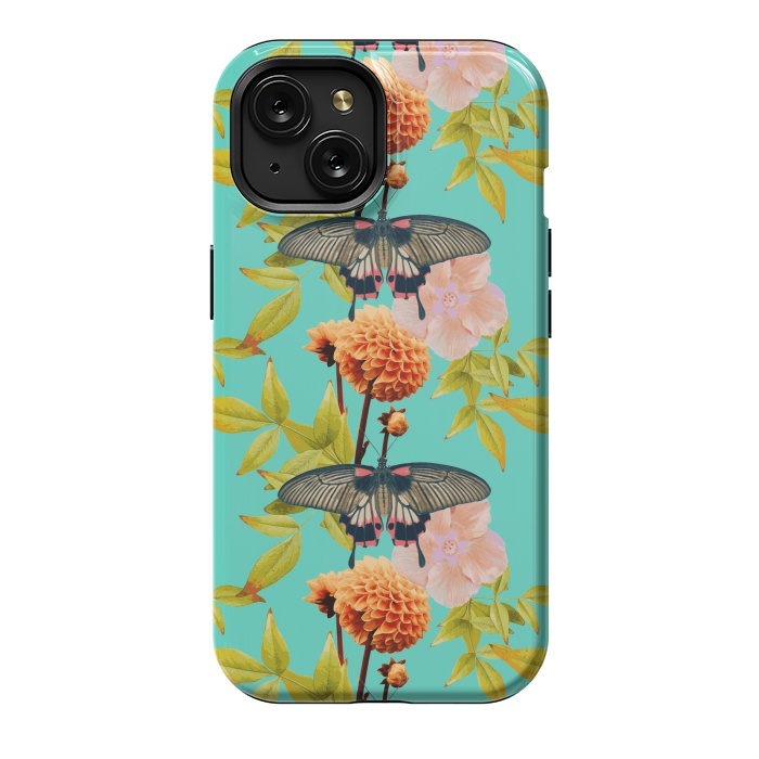 iPhone 15 StrongFit Tropical Butterfly Garden by Zala Farah