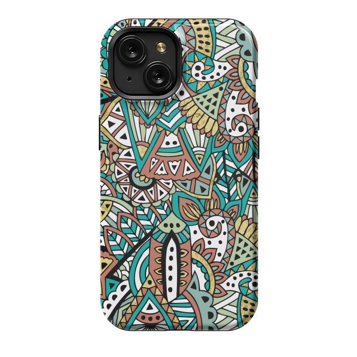 iPhone 15 StrongFit African Botanicals by Pom Graphic Design