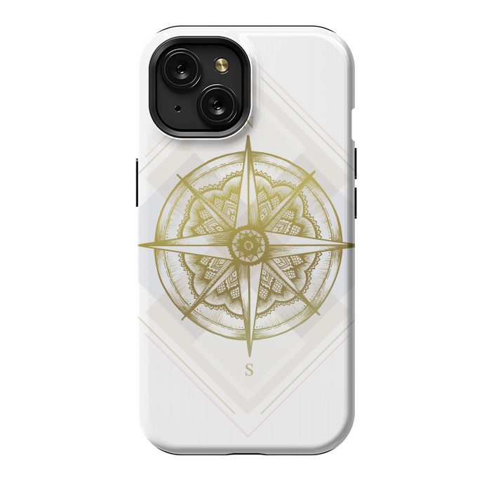 iPhone 15 StrongFit Golden Compass by Barlena