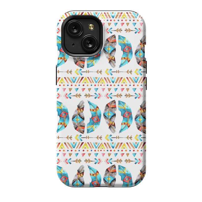 iPhone 15 StrongFit Feathers and Arrows by Pom Graphic Design