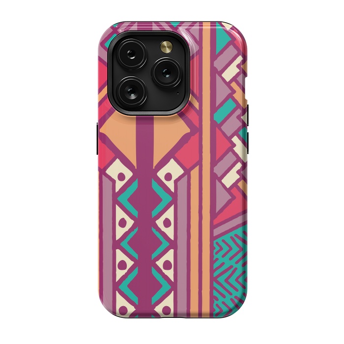 iPhone 15 Pro StrongFit Tribal ethnic geometric pattern 001 by Jelena Obradovic