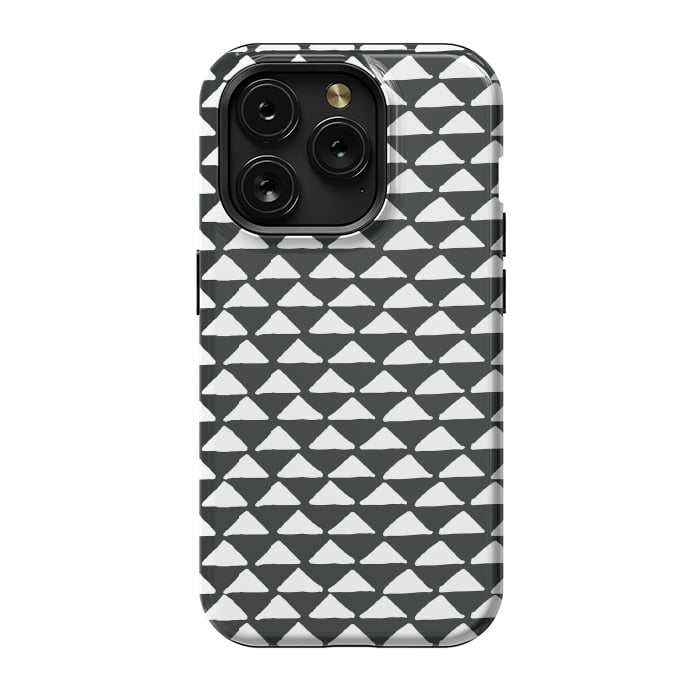 iPhone 15 Pro StrongFit Triangle pattern seamless black and white by Jelena Obradovic