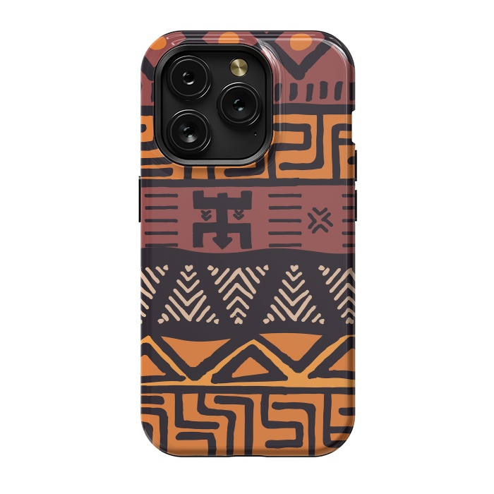 iPhone 15 Pro StrongFit Tribal ethnic geometric pattern 021 by Jelena Obradovic