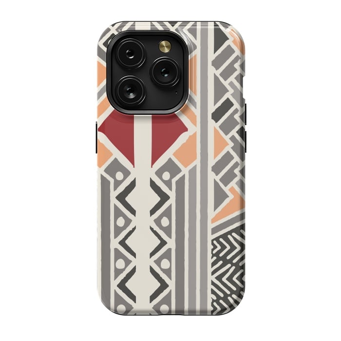 iPhone 15 Pro StrongFit Tribal ethnic geometric pattern 034 by Jelena Obradovic