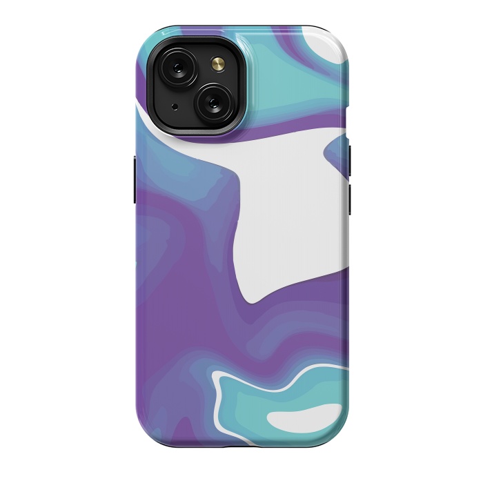 iPhone 15 StrongFit Liquid Marble Purple Shades 010 by Jelena Obradovic