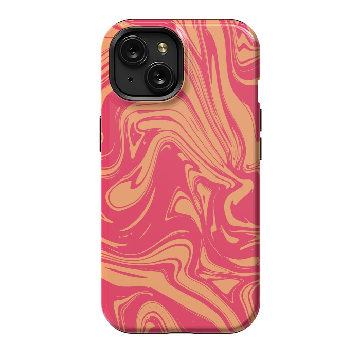 iPhone 15 StrongFit Liquid marble texture design 031 by Jelena Obradovic