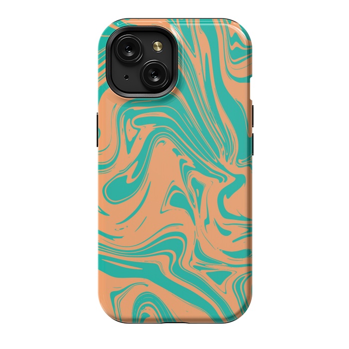 iPhone 15 StrongFit Liquid marble texture design 034 by Jelena Obradovic