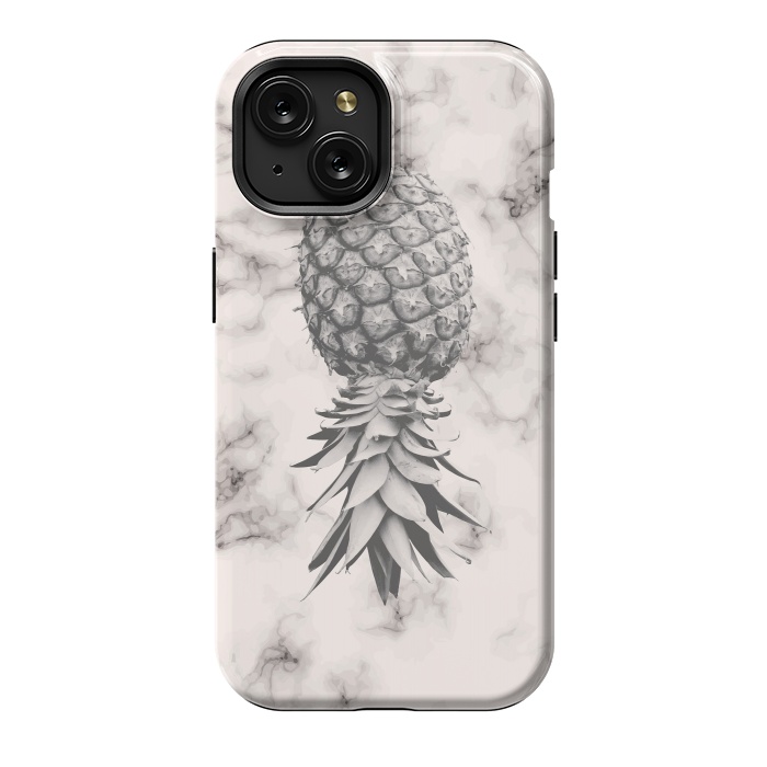 iPhone 15 StrongFit Marble Texture Seamless Pattern Pineapple 052 by Jelena Obradovic