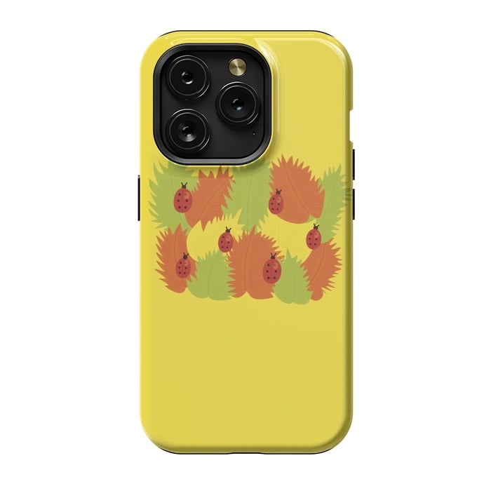iPhone 15 Pro StrongFit Autumn Leaves And Ladybugs by Boriana Giormova