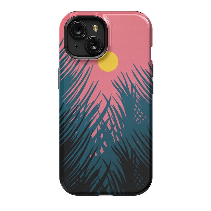 iPhone 15 StrongFit The Evening Palm trees by Steve Wade (Swade)
