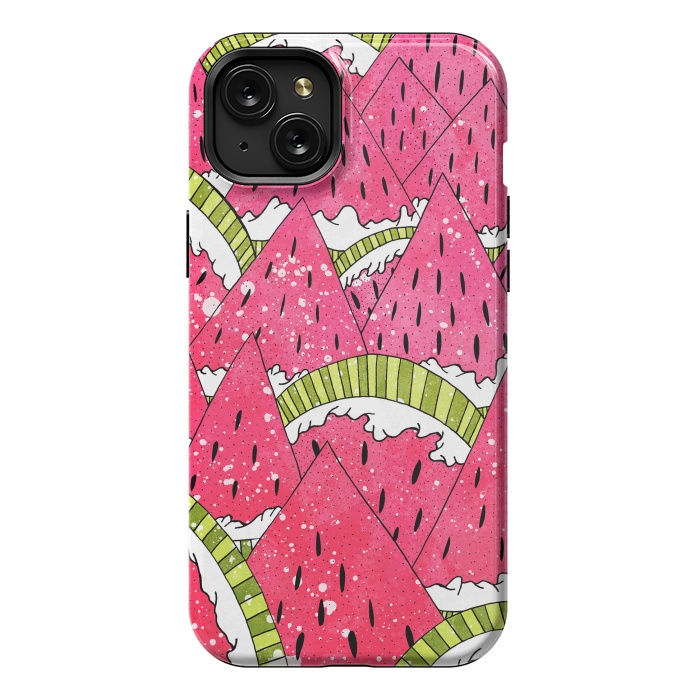 iPhone 15 Plus StrongFit Watermelon Mountains by Steve Wade (Swade)