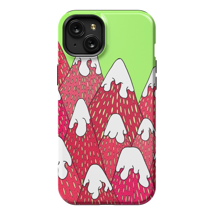iPhone 15 Plus StrongFit Strawberry Mountains by Steve Wade (Swade)