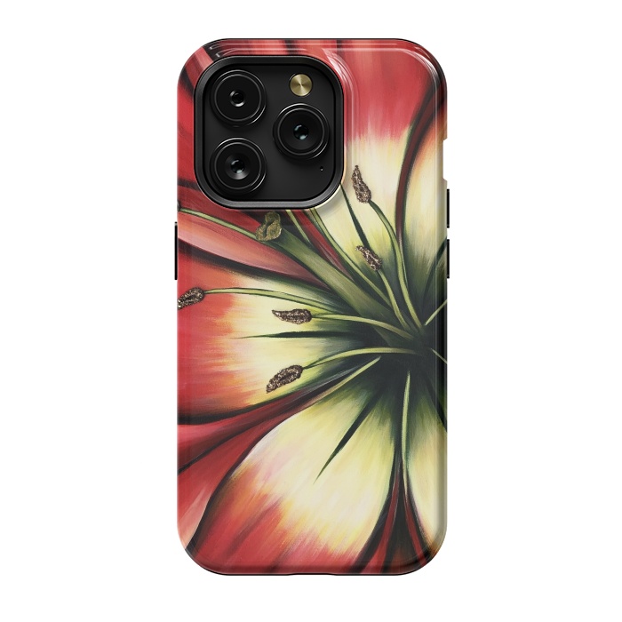 iPhone 15 Pro StrongFit Red Lily Flower by Denise Cassidy Wood