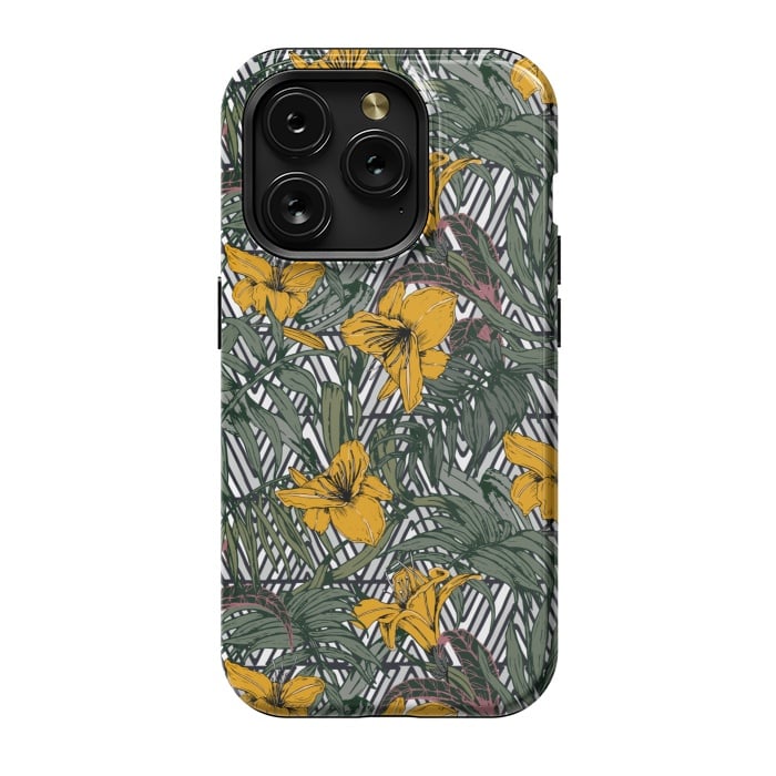 iPhone 15 Pro StrongFit Tribal tropical bloom by Mmartabc