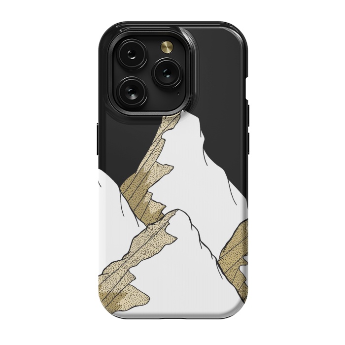 iPhone 15 Pro StrongFit Gold Tone Mountains by Steve Wade (Swade)
