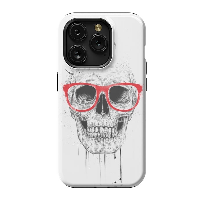 iPhone 15 Pro StrongFit Skull with red glasses by Balazs Solti