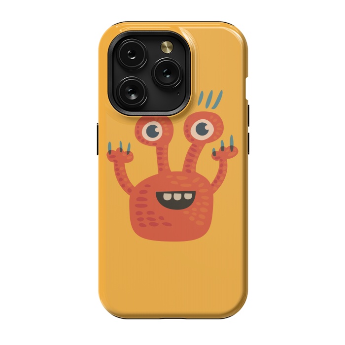 iPhone 15 Pro StrongFit Funny Big Eyed Smiling Cute Monster by Boriana Giormova