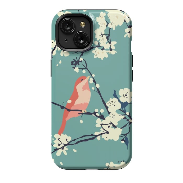 iPhone 15 StrongFit Bird and Blossom by Zoe Charlotte