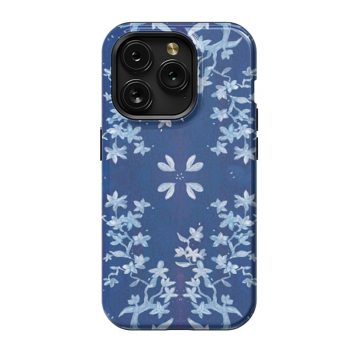 iPhone 15 Pro StrongFit Indigo Floral by Zoe Charlotte