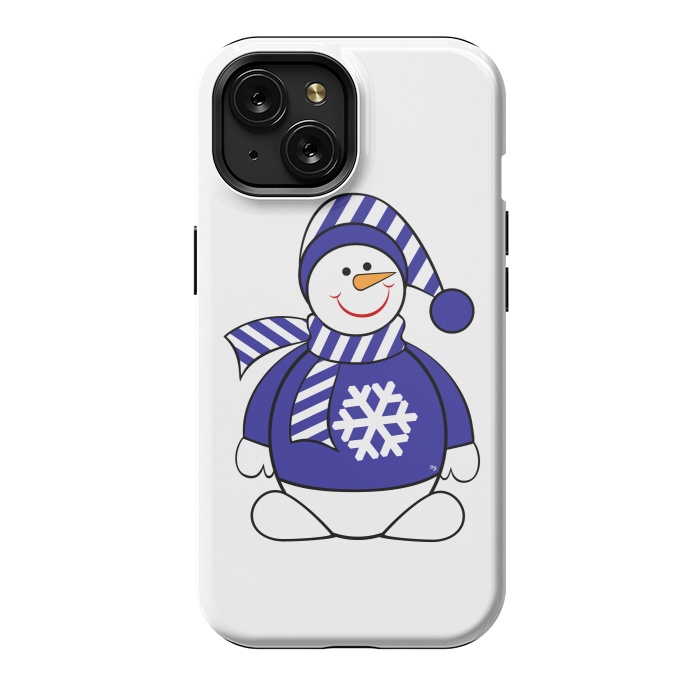 iPhone 15 StrongFit Cute snowman by Martina
