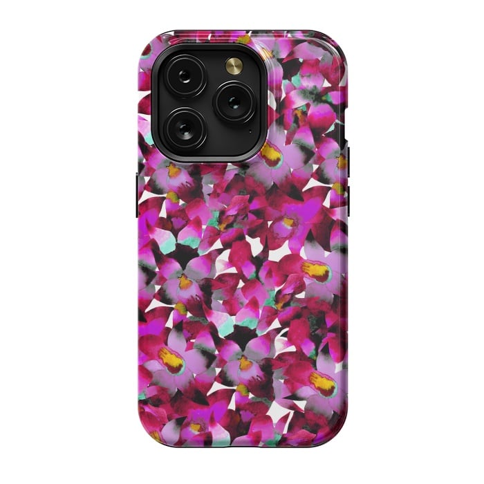 iPhone 15 Pro StrongFit Pink Floral by Amaya Brydon