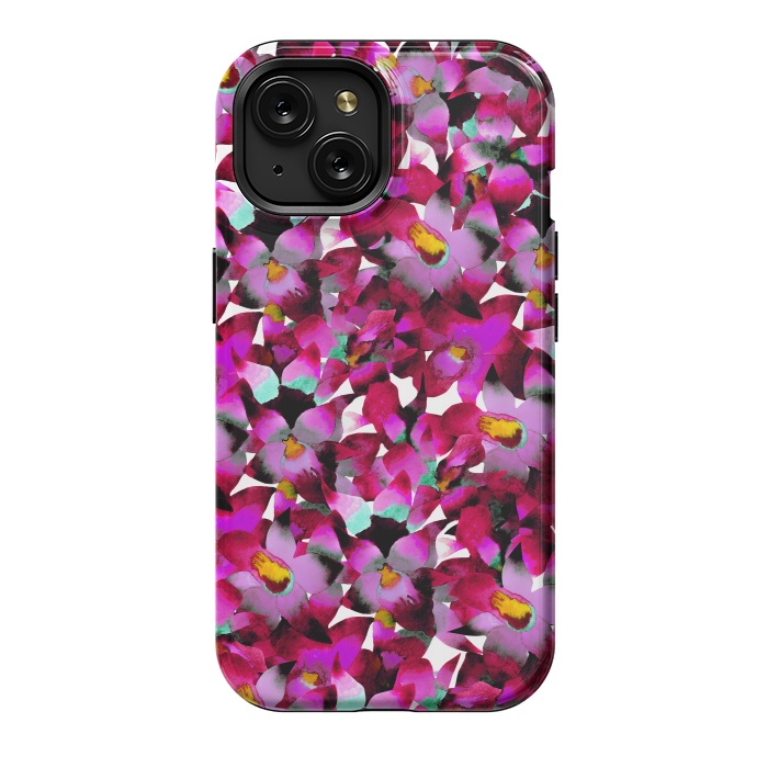 iPhone 15 StrongFit Pink Floral by Amaya Brydon