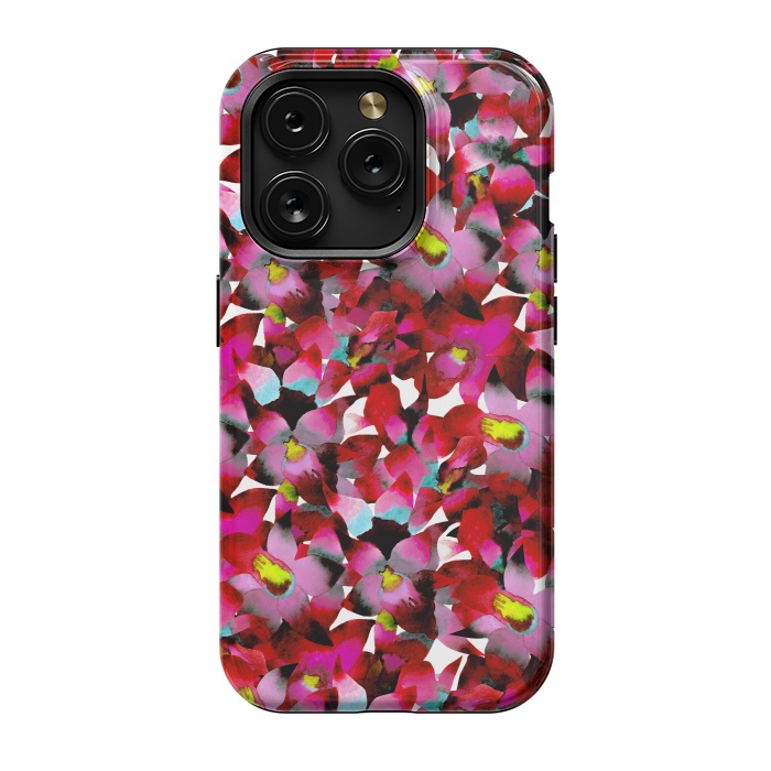 iPhone 15 Pro StrongFit Red Floral by Amaya Brydon