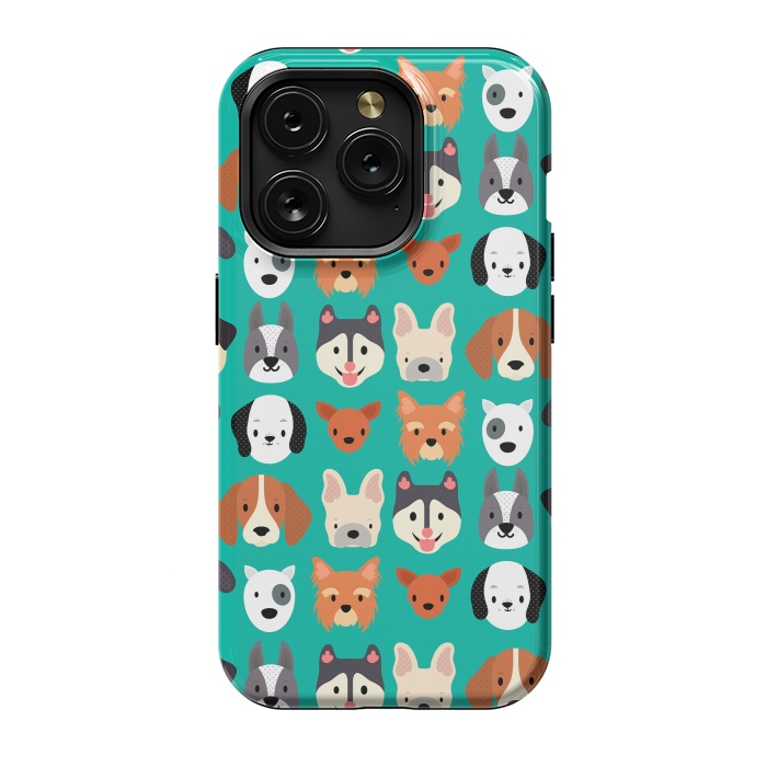 iPhone 15 Pro StrongFit Dog faces pattern by Maria Jose Da Luz